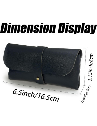 Bolsa de almacenamiento para gafas de cuero unisex negra