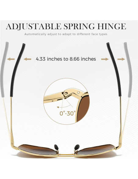 Gafas de sol piloto SUNGAIT polarizadas para hombres