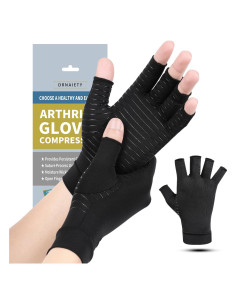 Guantes de Artritis de Cobre DRNAIETY - Compresión Sin Dedos XL