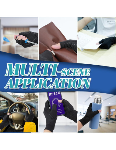 Guantes de Artritis de Cobre DRNAIETY - Compresión Sin Dedos L