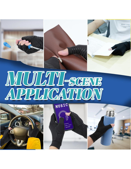 Guantes de Artritis de Cobre DRNAIETY - Compresión Sin Dedos L