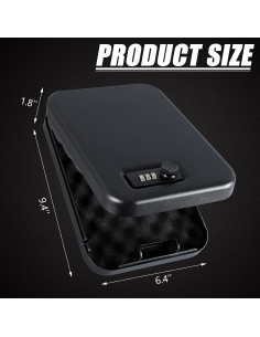 Caja Fuerte Portátil Dalmbox para Pistolas Negra 24x16cm 2