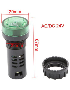 Luz de Alarma Intermitente Verde 22mm 24V NewZoll - 10 Pcs 2