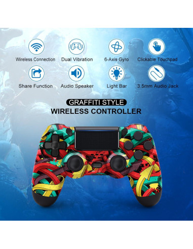 Controlador Inalámbrico MOOGOLE para PS4 y PC - Batería 1000mAh