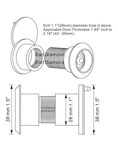 Mirador de Puerta Earl Diamond Latón Macizo 220 Bronce Envejecido 2