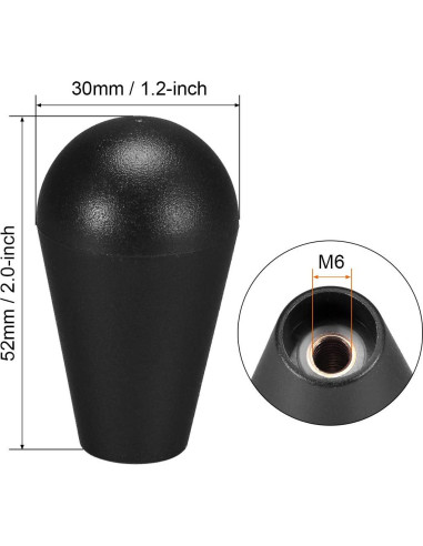 Mango Joystick Elíptico uxcell Negro Reemplazo Arcade