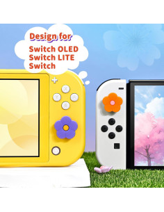 Tapas de agarre DLseego para Switch y Switch Lite - Flor 2 2