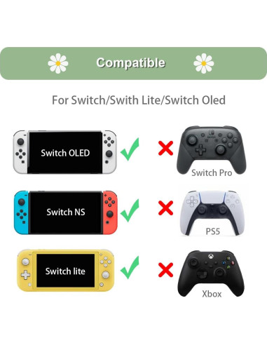 Tapas de agarre para pulgar Cozy Daisy para Nintendo Switch