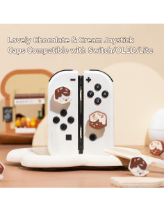Tapones de Agarre Joycon GeekShare Chocolate y Crema 2