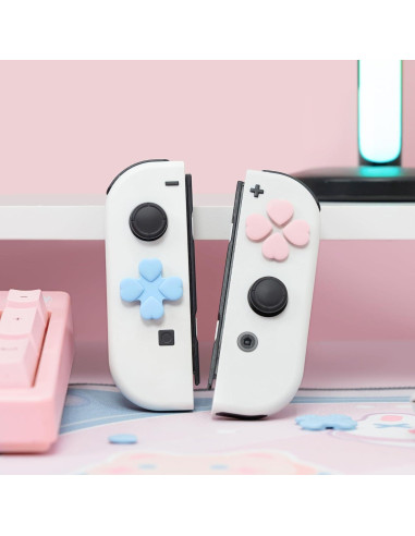 Juego de Tapas de Botones GeekShare para Joy-Con - Rosa y Azul