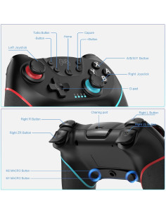Controlador Inalámbrico Deepdawn para Nintendo Switch Verde 2