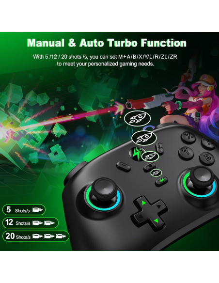 Controlador Pro GAMSINGY para Nintendo Switch y PC - Inalámbrico Controlador Pro GAMSINGY para Nintendo Switch y PC - Inalámbrico