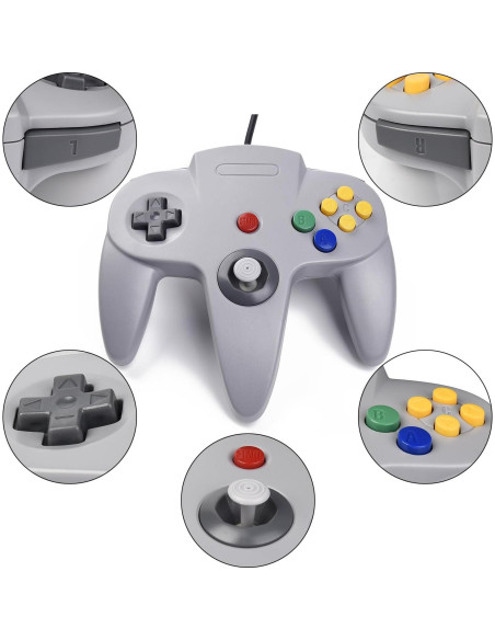Controlador Clásico KIWITATA para Nintendo 64 con Cable 1.83m