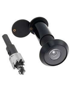 Mirador de puerta HOJLKLD 200 con broca 16 mm negro