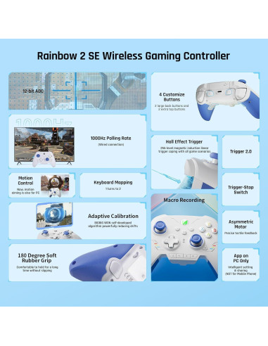 Controlador Inalámbrico BIGBIG WON Rainbow 2 SE para PC