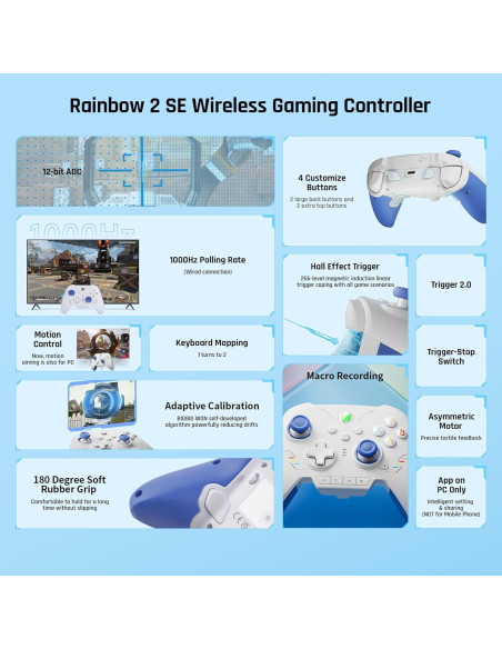 Controlador Inalámbrico BIGBIG WON Rainbow 2 SE para PC
