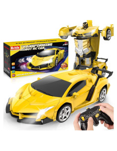 Coche RC Transformable Britik Amarillo 22.86x9.91cm