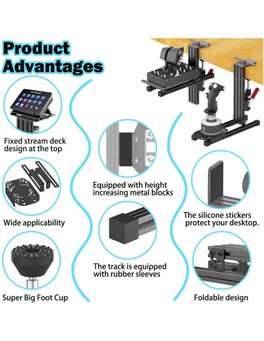 Soporte de Escritorio Wuutyty para Joystick de Vuelo