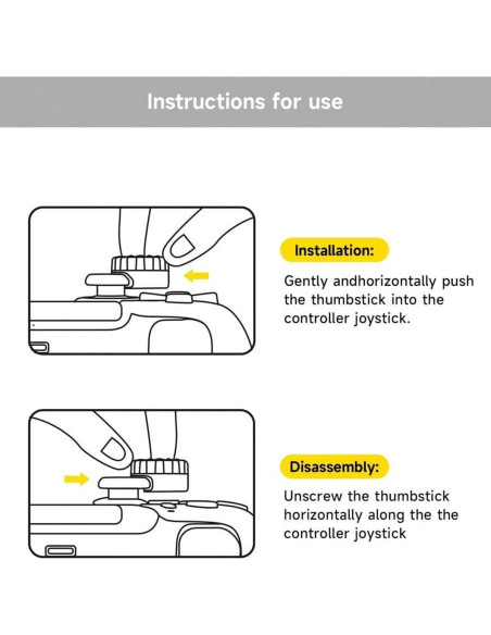 Extensor de Thumbstick YOVDA para PS5/PS4 - 4 Pcs Negro