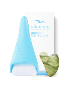 Juego de Rodillo de Hielo y Gua Sha Albatross 19x9cm Azul