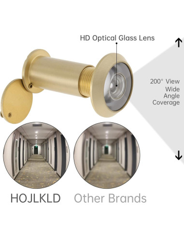 Mirador de Puerta Dorado HOJLKLD 200 Grados con Broca 16mm