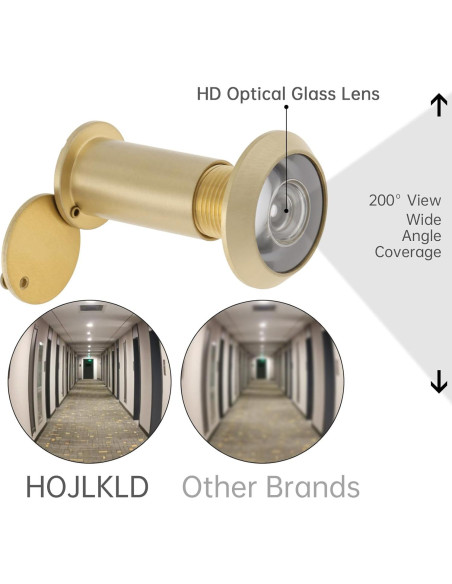 Mirador de Puerta Dorado HOJLKLD 200 Grados con Broca 16mm
