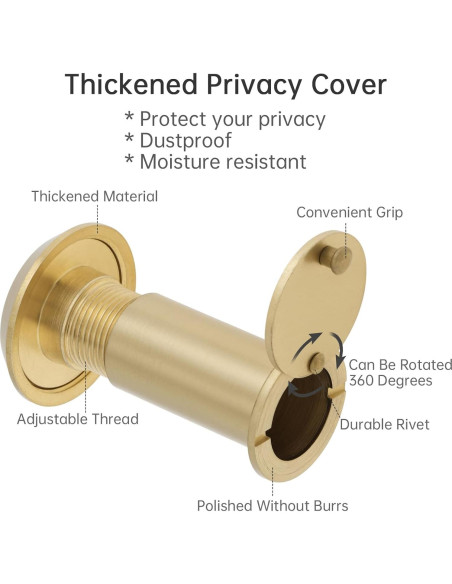 Mirador de Puerta Dorado HOJLKLD 200 Grados con Broca 16mm