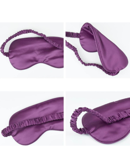 Máscara para Dormir CREHODEC Antifaz de Seda Negro