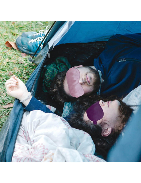 Máscara para Dormir CREHODEC Antifaz de Seda Negro