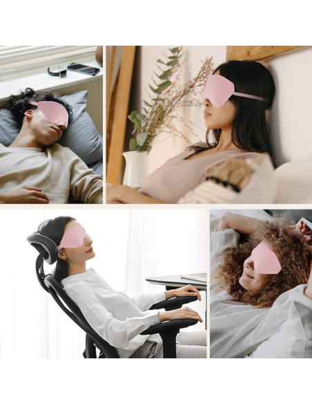 Máscara de Sueño 3D QUWOLACE Rosa Ajustable para Dormir