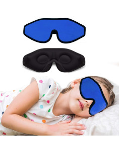Máscara de Sueño Folk SB-123 para Niños - Azul Oscuro 2