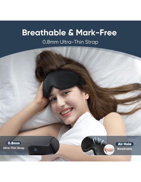 Máscara de dormir Yoqoole 3D opaca ajustable para viajeros Máscara de dormir Yoqoole 3D opaca ajustable para viajeros