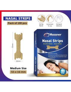 Tiras Nasales Massner 100 Unidades Anti Ronquidos Medianas 2