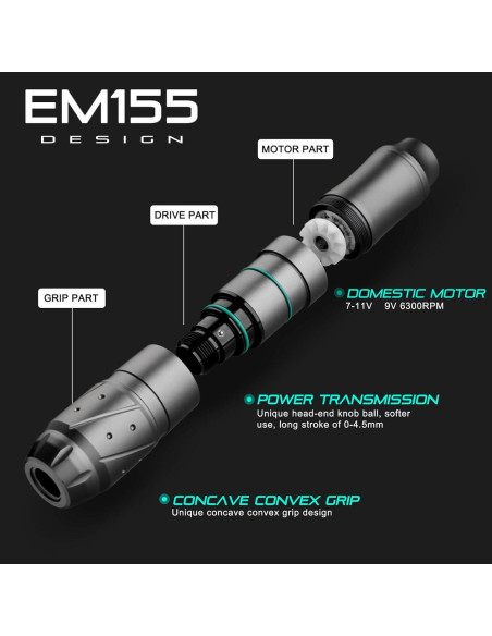 Kit de Tatuaje Hawink Inalámbrico 1600mAh 10 Cartuchos