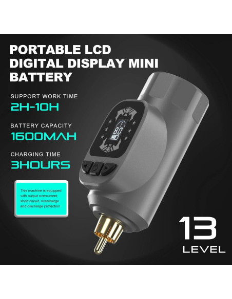 Kit de Tatuaje Hawink Inalámbrico 1600mAh 10 Cartuchos