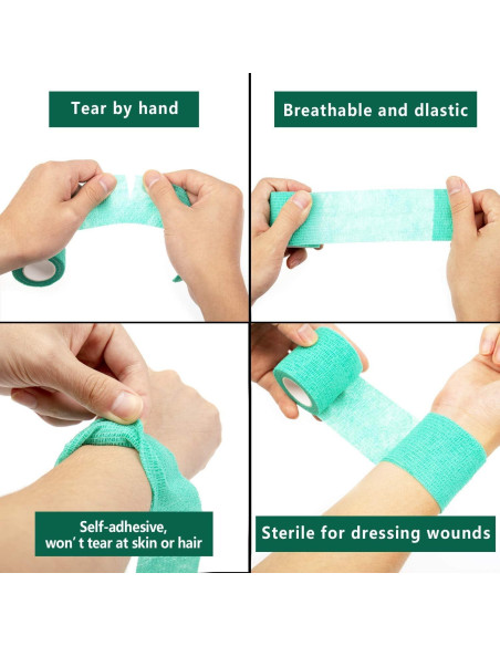 16 Rollos Envoltura Cohesiva BOGZON para Tatuajes 4,06cm x 4,57m