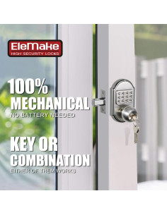 Cerradura de Puerta Mecánica Megaflint MKD-001 Acero Inoxidable 2