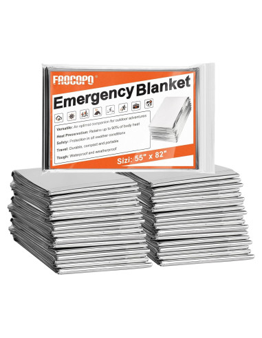 Paquete de 6 mantas de emergencia Frocopo Mylar 139.7x208.3cm