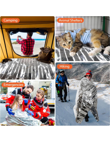 Paquete de 6 mantas de emergencia Frocopo Mylar 139.7x208.3cm