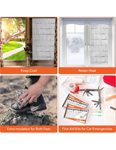 Paquete de 6 mantas de emergencia Frocopo Mylar 139.7x208.3cm