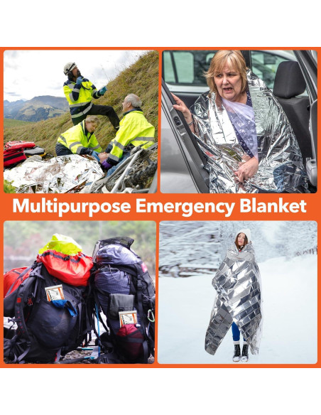 Paquete de 6 mantas de emergencia Frocopo Mylar 139.7x208.3cm Paquete de 6 mantas de emergencia Frocopo Mylar 139.7x208.3cm