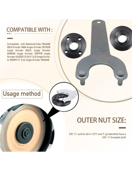 Llave de Ángulo CFWMXG 193465-4 para Amoladora 5/8"-11