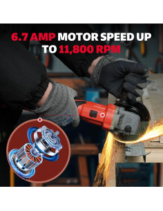 Amoladora Angular Inalámbrica FIITE 18V 10000RPM 2 Baterías 2