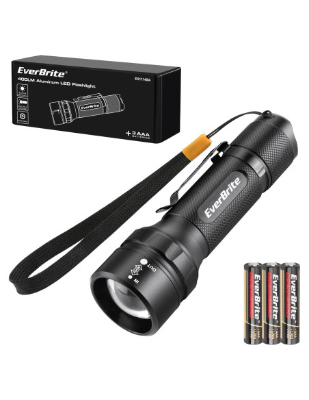 Linterna LED EverBrite 400 Lúmenes Zoomable IPX4 Camping