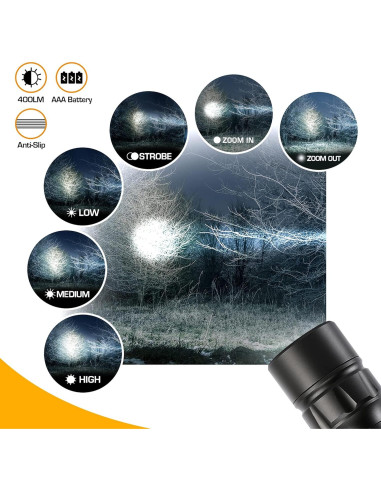 Linterna LED EverBrite 400 Lúmenes Zoomable IPX4 Camping