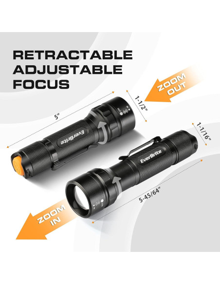 Linterna LED EverBrite 400 Lúmenes Zoomable IPX4 Camping