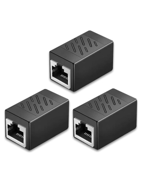 Paquete de 3 Acopladores Ethernet ZY RJ45 Hembrado 1 Gbps