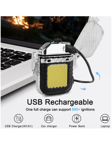 Encendedor Eléctrico SUPRUS Doble Arco Recargable a Prueba de Viento