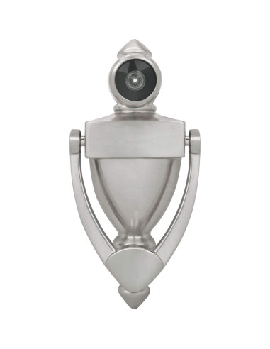 Tirador de Puerta con Visor Nuk3y 14 cm Níquel Satinado