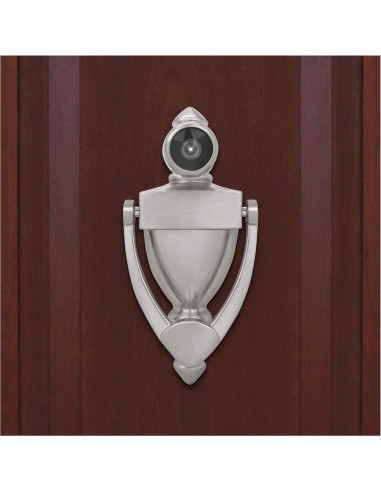 Tirador de Puerta con Visor Nuk3y 14 cm Níquel Satinado